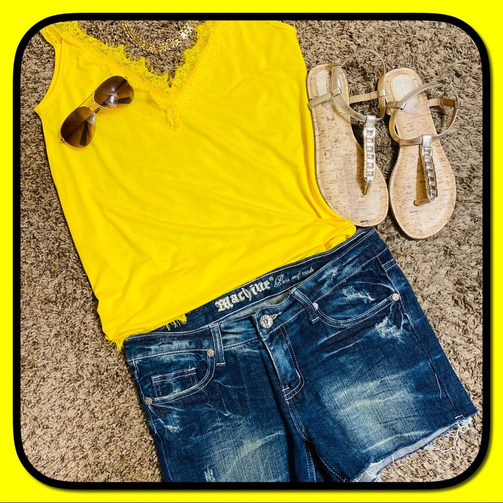 SUPER Condition Super Comfortable Jean Shorts 💙💛 - Picture 1 of 4